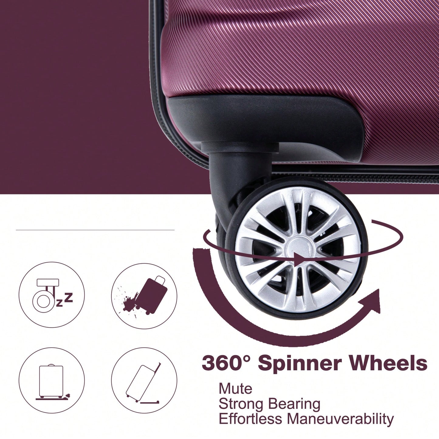 Expandable 5-Piece Hard Shell Luggage Set With TSA Lock And Spinner Wheels Lightweight Travel Bags For Men And Women