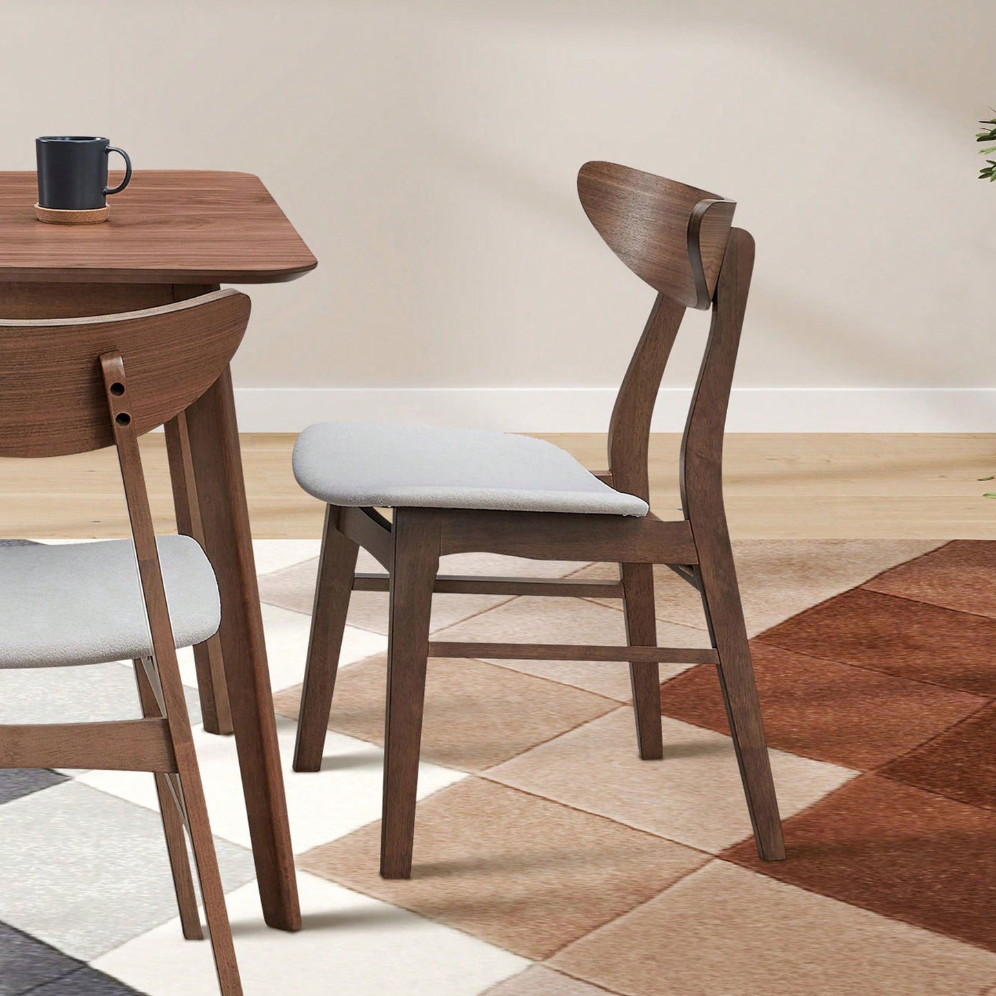 Modern Upholstered Wooden Dining Chairs Set Of 2 For Kitchen Living Room Restaurant Black