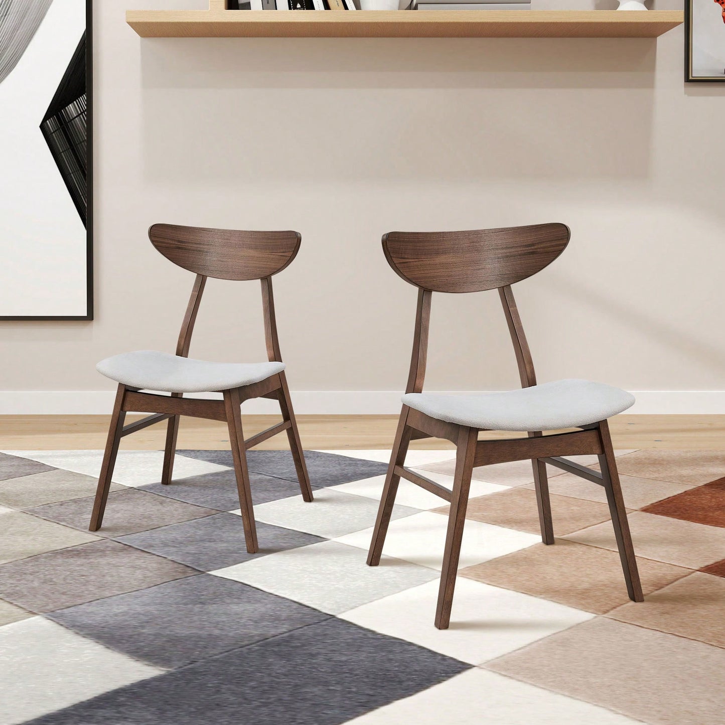Modern Upholstered Wooden Dining Chairs Set Of 2 For Kitchen Living Room Restaurant Black