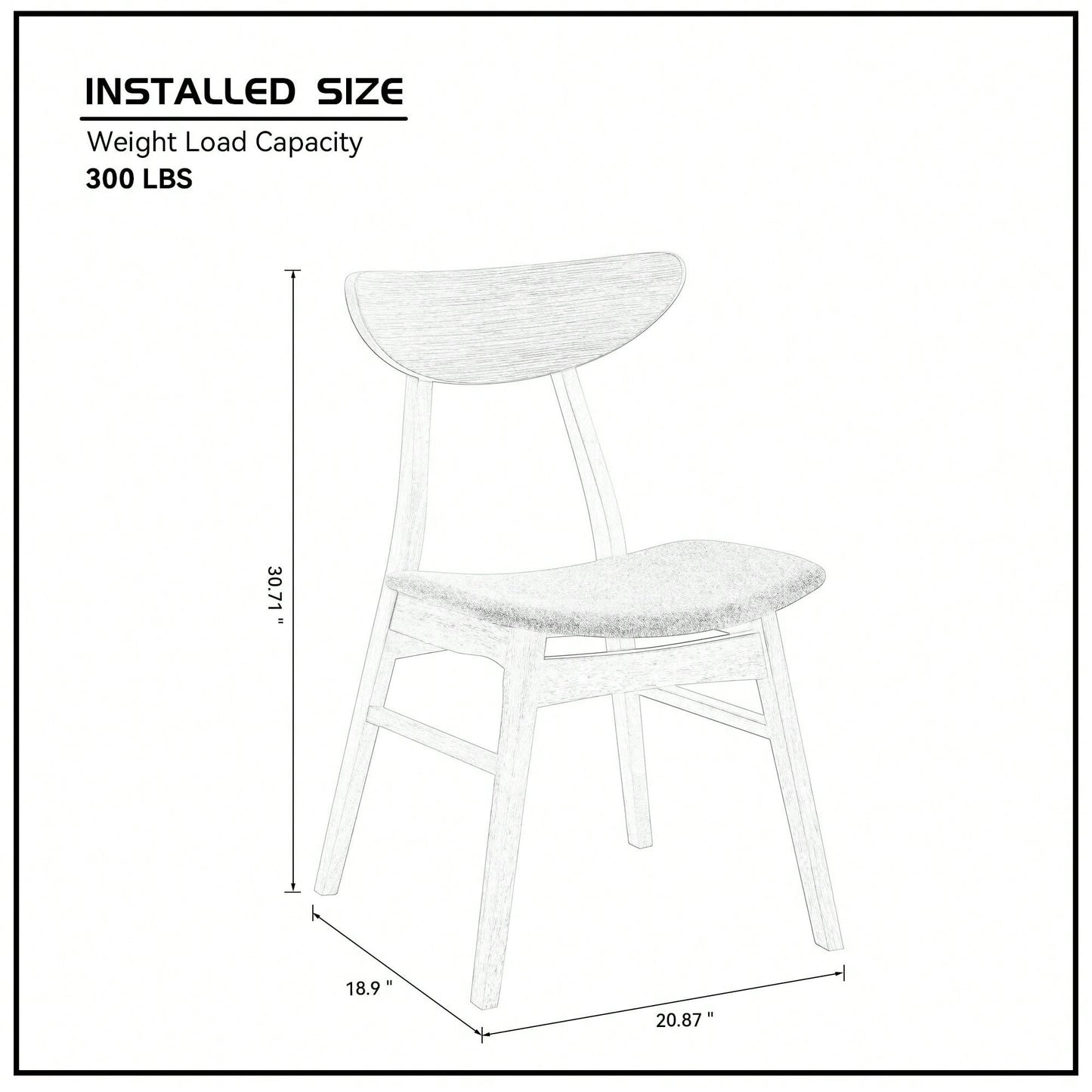 Modern Upholstered Wooden Dining Chairs Set Of 2 For Kitchen Living Room Restaurant Black