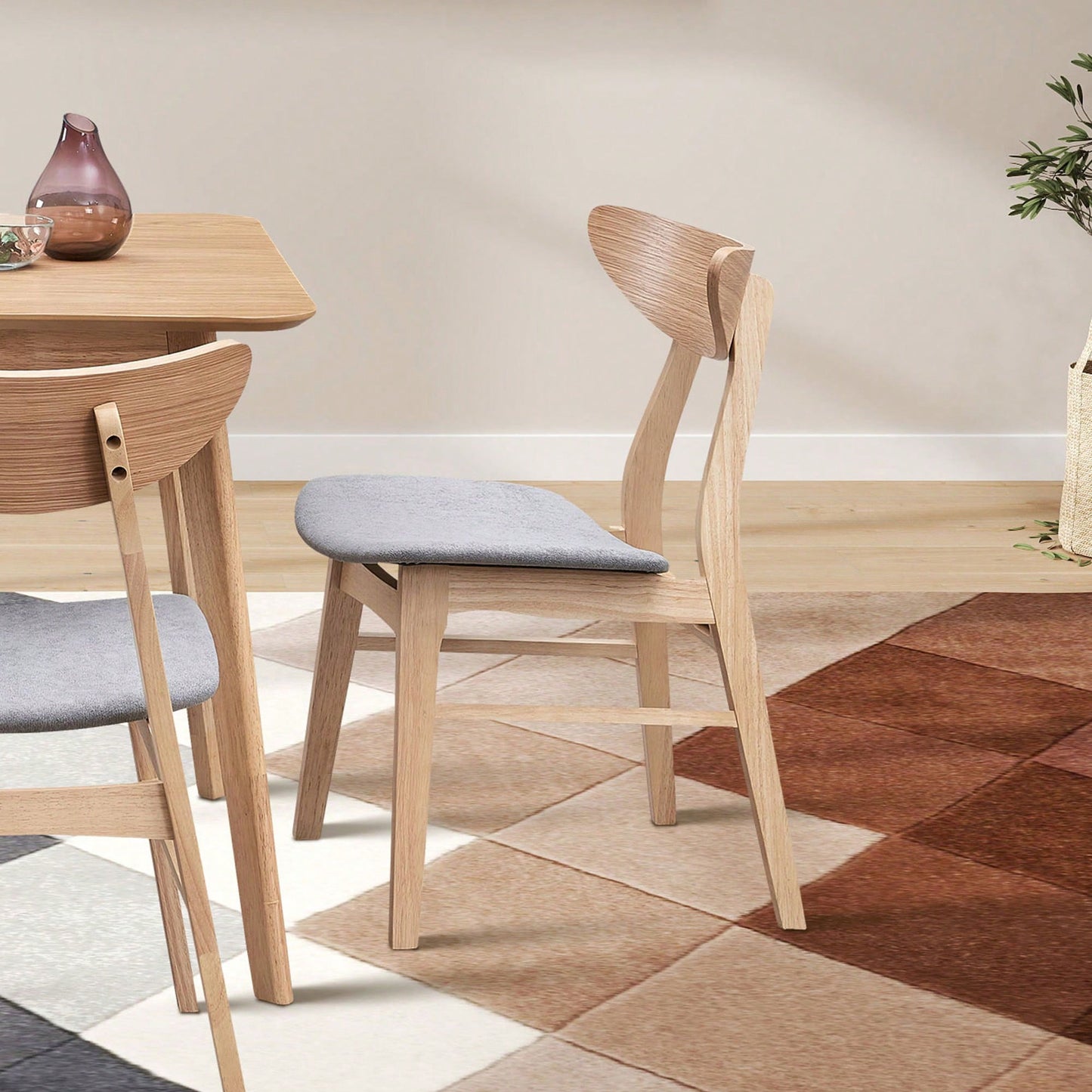 Modern Upholstered Wooden Dining Chairs Set Of 2 For Kitchen Living Room Restaurant Black