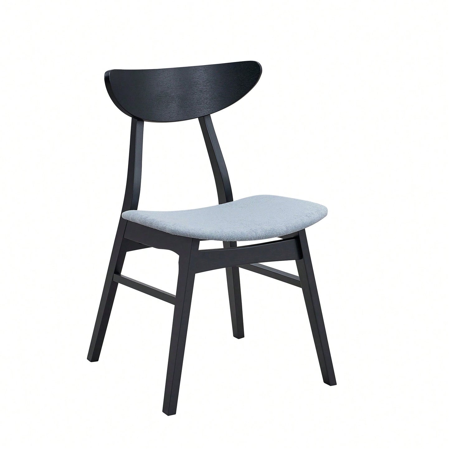 Modern Upholstered Wooden Dining Chairs Set Of 2 For Kitchen Living Room Restaurant Black