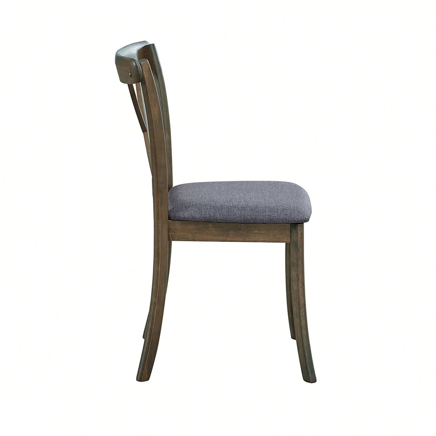 Modern Fabric Upholstered X Back Dining Chairs Set Of 2, Rubber Wood Farmhouse Style Kitchen Side Chairs In Oak Finish
