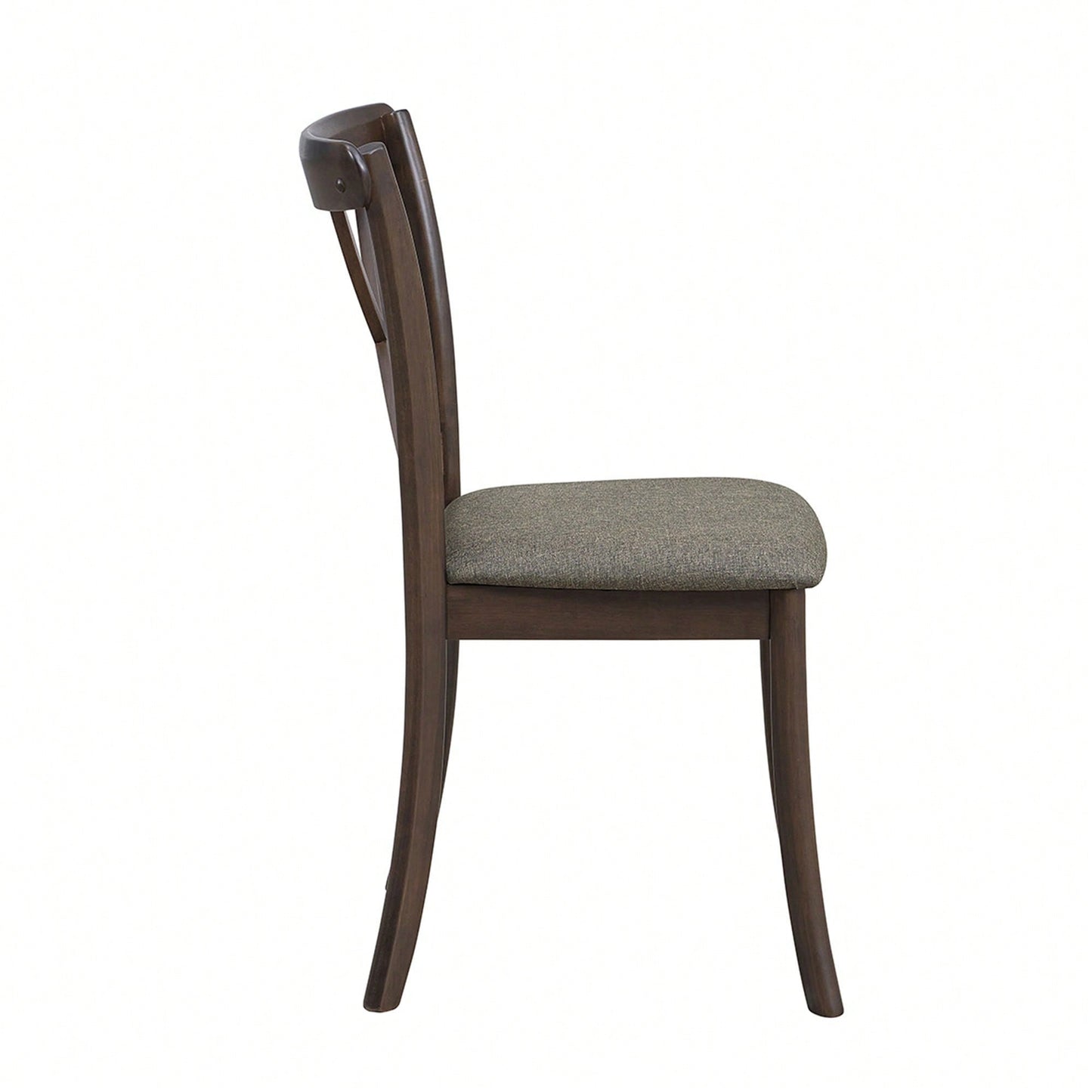 Modern Fabric Upholstered X Back Dining Chairs Set Of 2, Rubber Wood Farmhouse Style Kitchen Side Chairs In Oak Finish