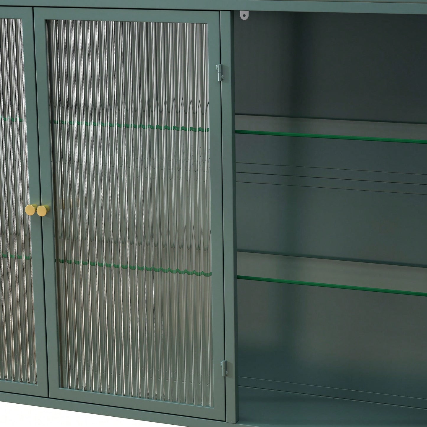Elegant 3 Door Arched Wall Mounted Glass Cabinets For Kitchen Living Room And Bathroom In White Finish