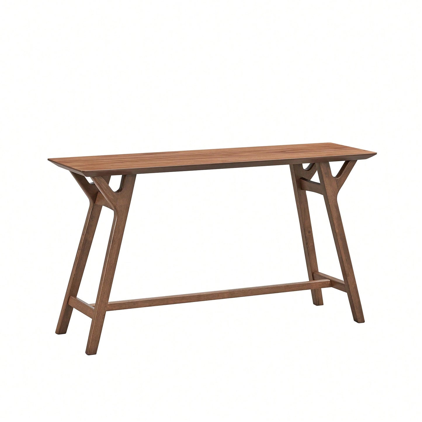 Modern Narrow Console Table With Solid Wood Legs For Living Room Entryway Hallway Black MDF Design