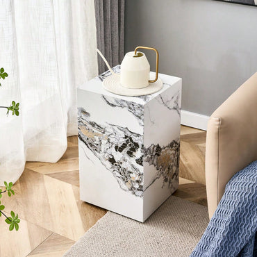 Stylish Cube Design Coffee Table In White MDF With Sticker Finish Ideal For Home Decor