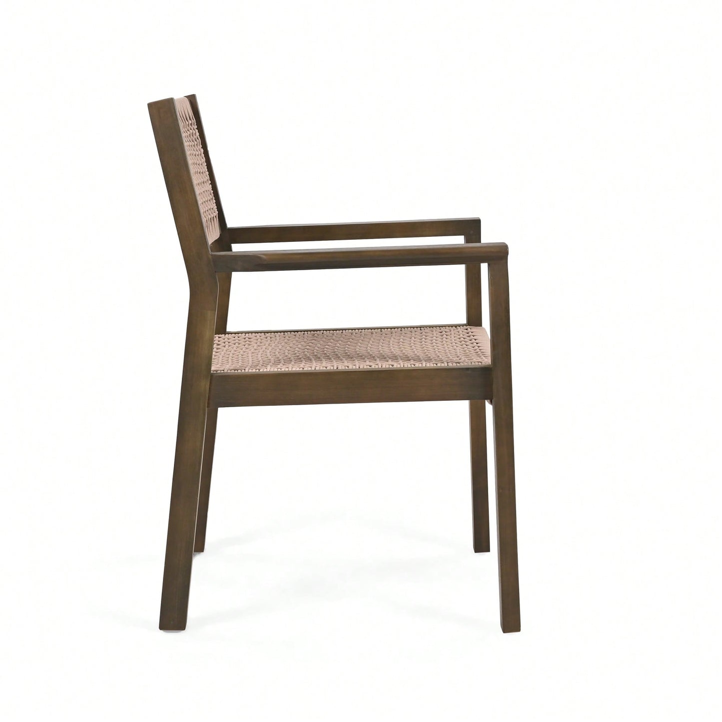 Set Of 2 Light Brown Braided Dining Chairs For Stylish Home Decor