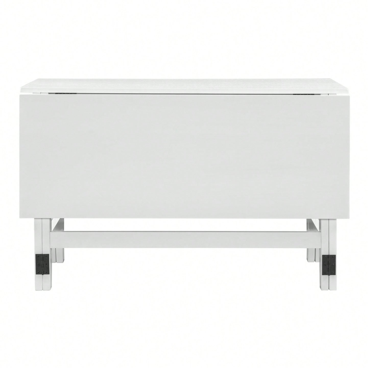 Extendable White Wood Dining Table With Drop Leaf Design For Small Spaces