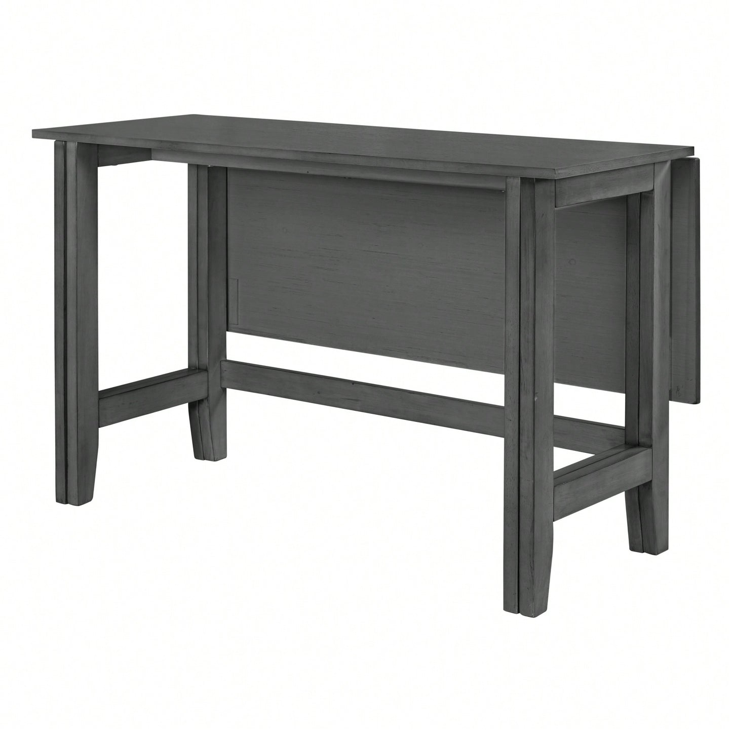 Extendable White Wood Dining Table With Drop Leaf Design For Small Spaces
