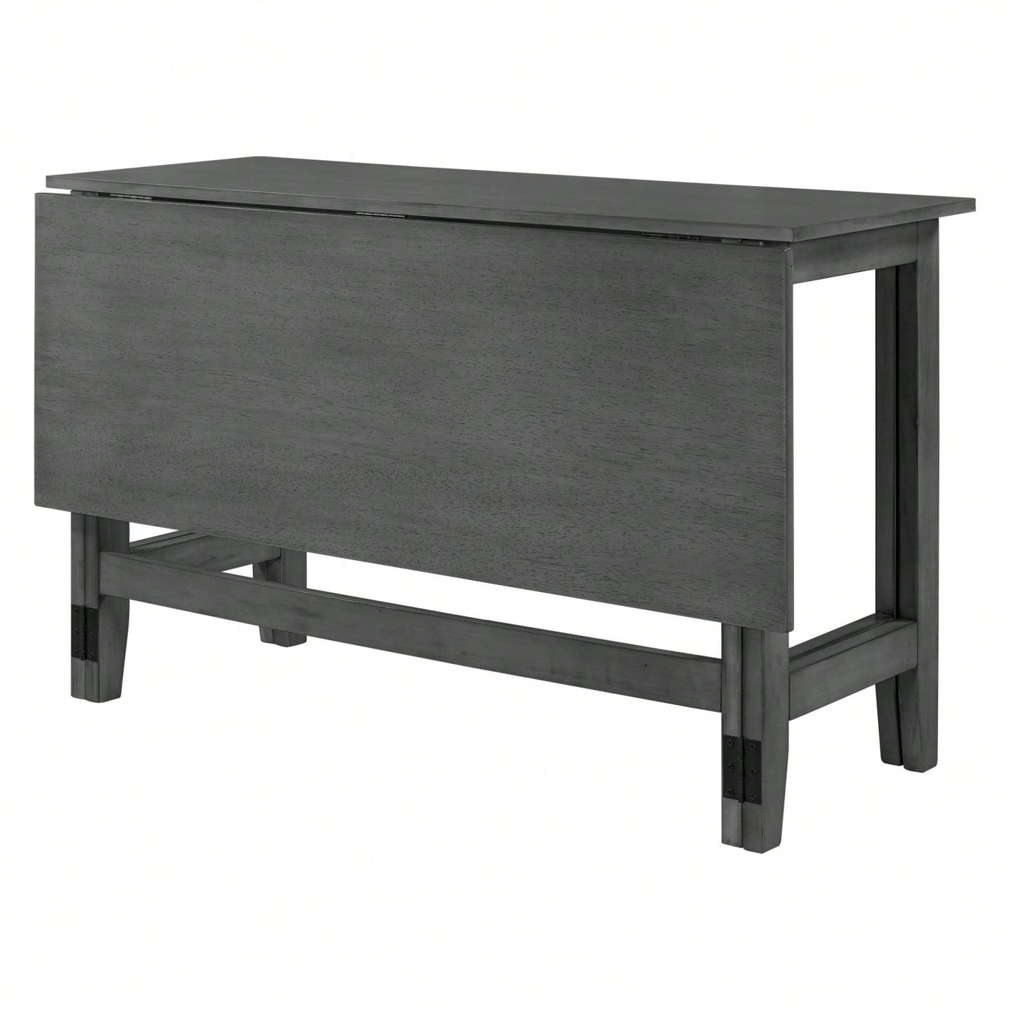 Extendable White Wood Dining Table With Drop Leaf Design For Small Spaces