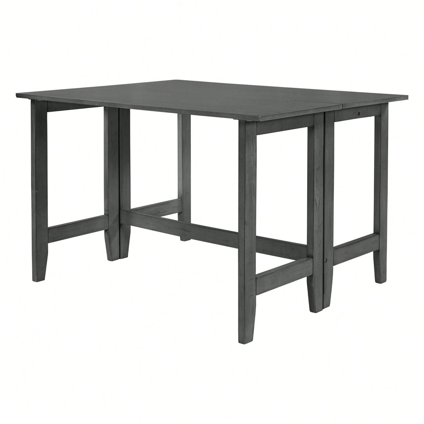 Extendable White Wood Dining Table With Drop Leaf Design For Small Spaces
