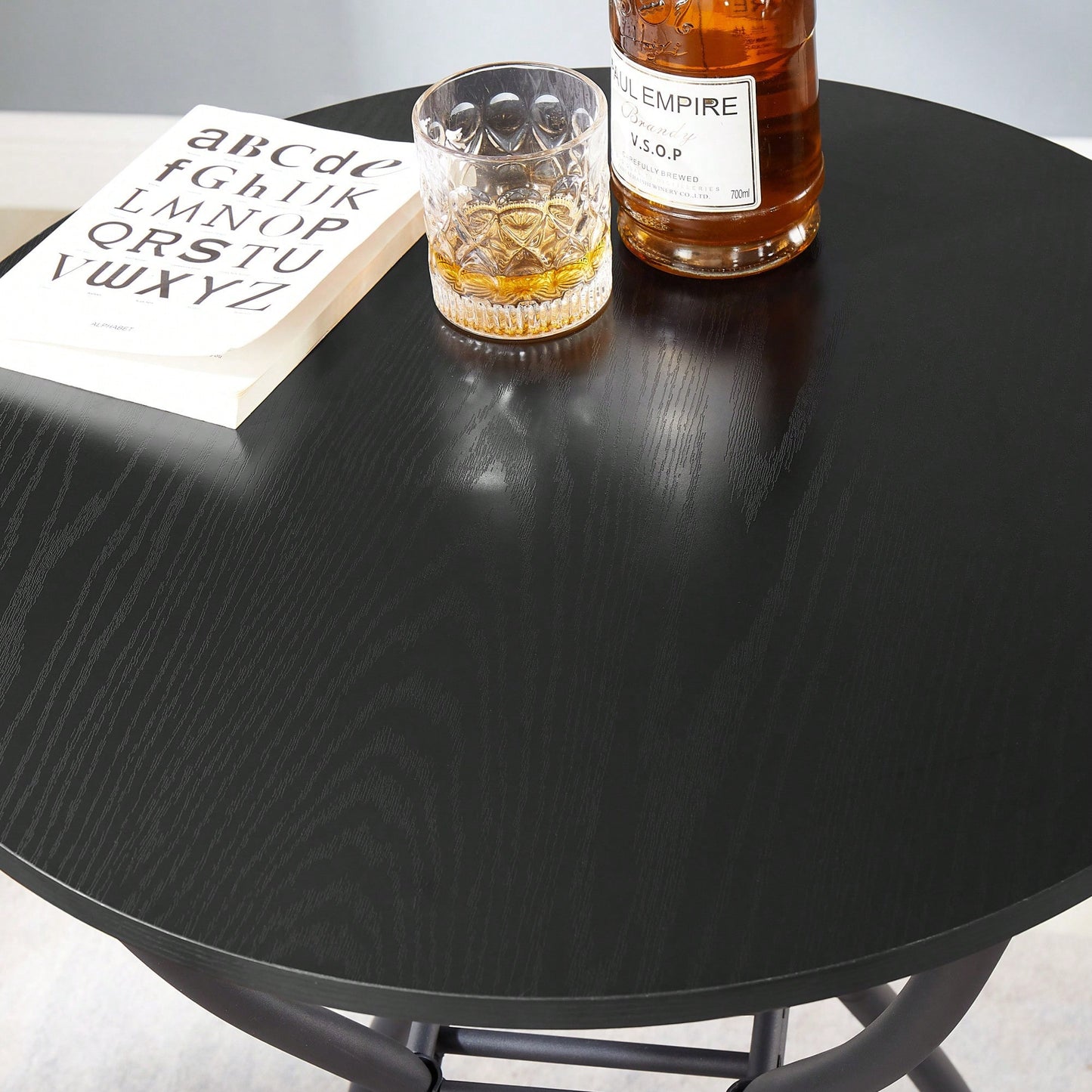 Industrial Style 3 Piece Bar Table And Chairs Set For Dining Room With Metal Back And Fabric Seat
