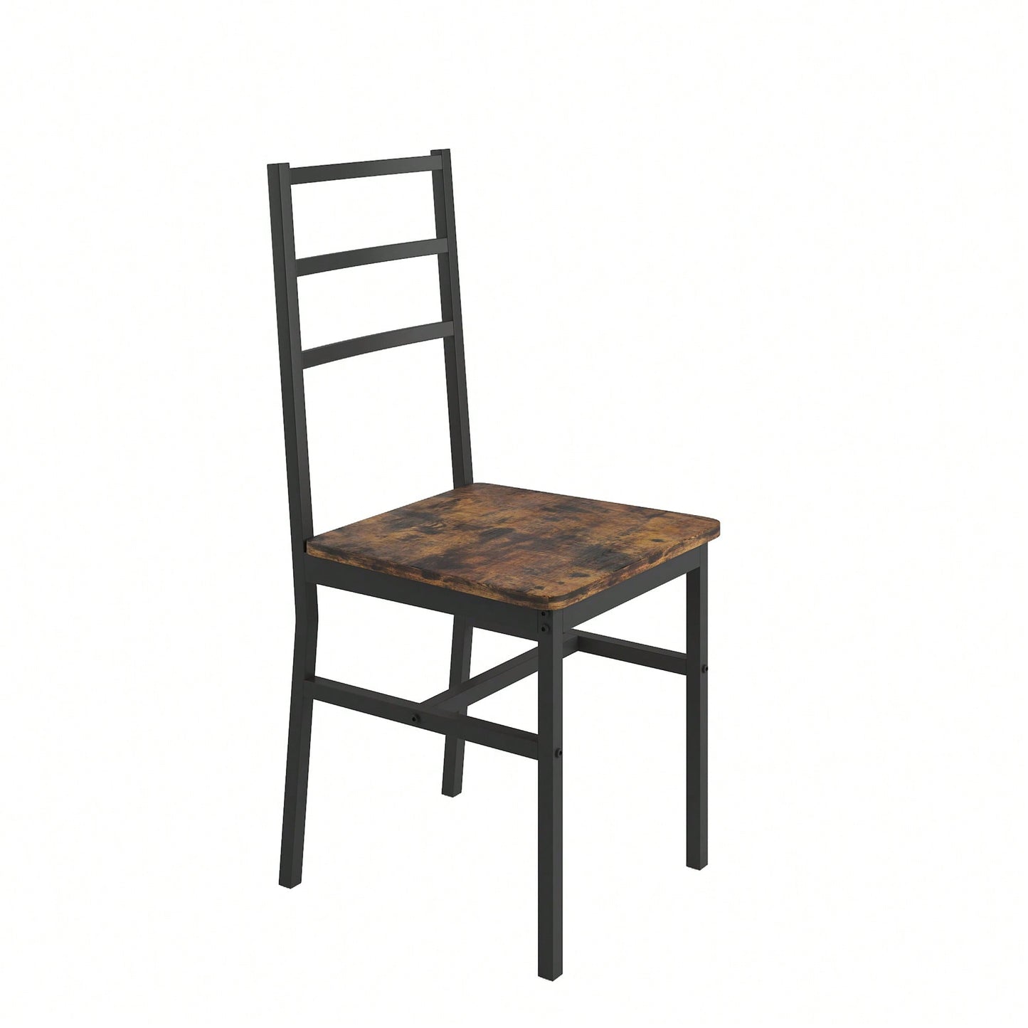Industrial Style Five-Piece Dining Set With Backrest Sturdy Table And Chairs
