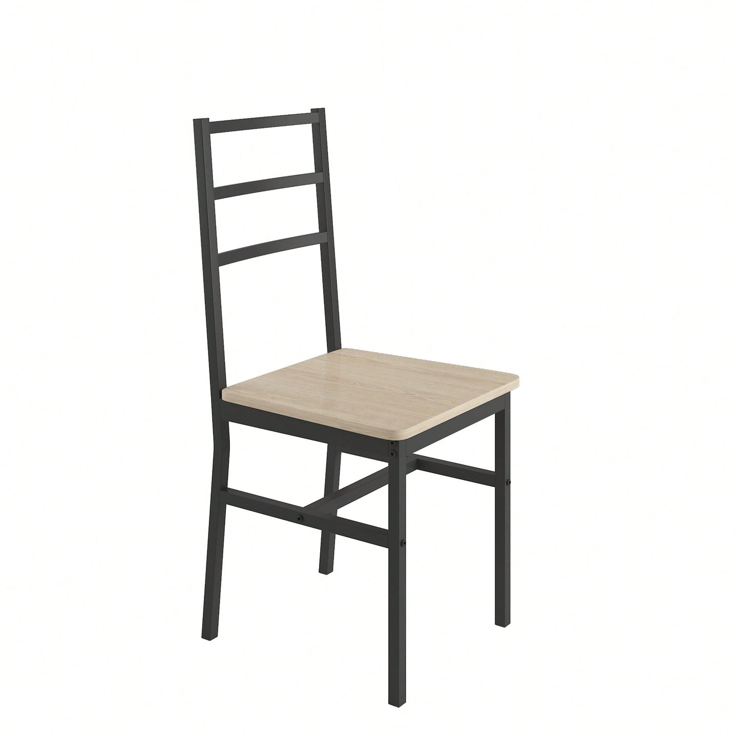 Industrial Style Five-Piece Dining Set With Backrest Sturdy Table And Chairs