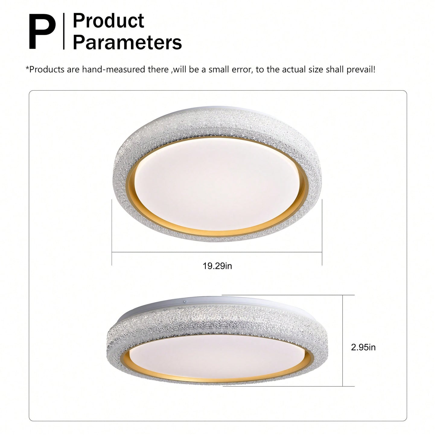 Dimmable 36W LED Flush Mount Ceiling Light 19.69in 3600LM With 5 Color Temperatures For Bedroom Bathroom Hallway