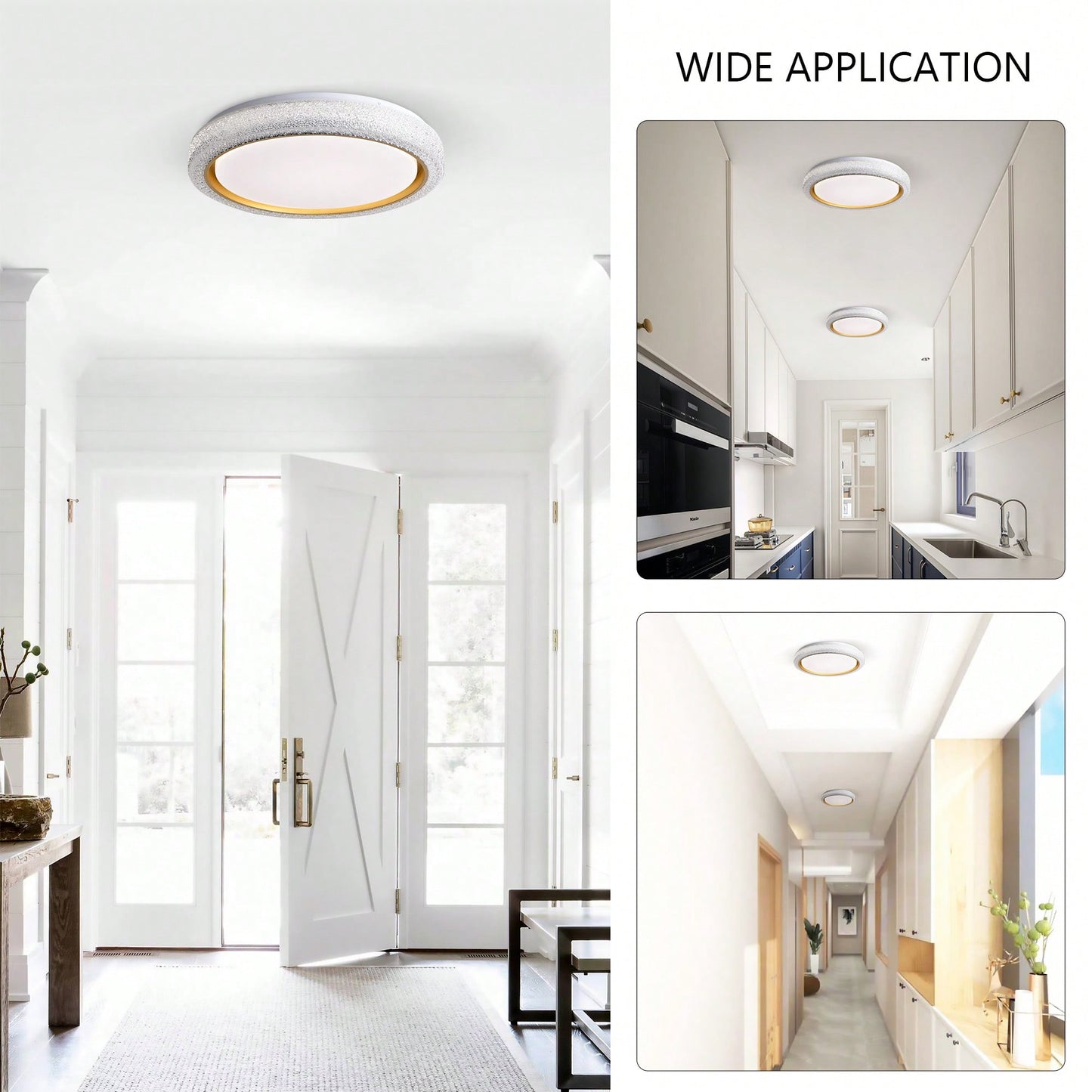 Dimmable 36W LED Flush Mount Ceiling Light 19.69in 3600LM With 5 Color Temperatures For Bedroom Bathroom Hallway