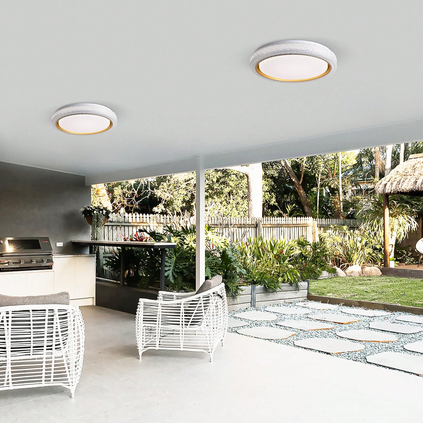 Dimmable 36W LED Flush Mount Ceiling Light 19.69in 3600LM With 5 Color Temperatures For Bedroom Bathroom Hallway