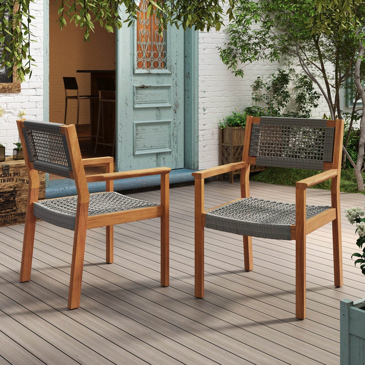 Stylish Dark Grey Braided Dining Chair For Modern Interiors
