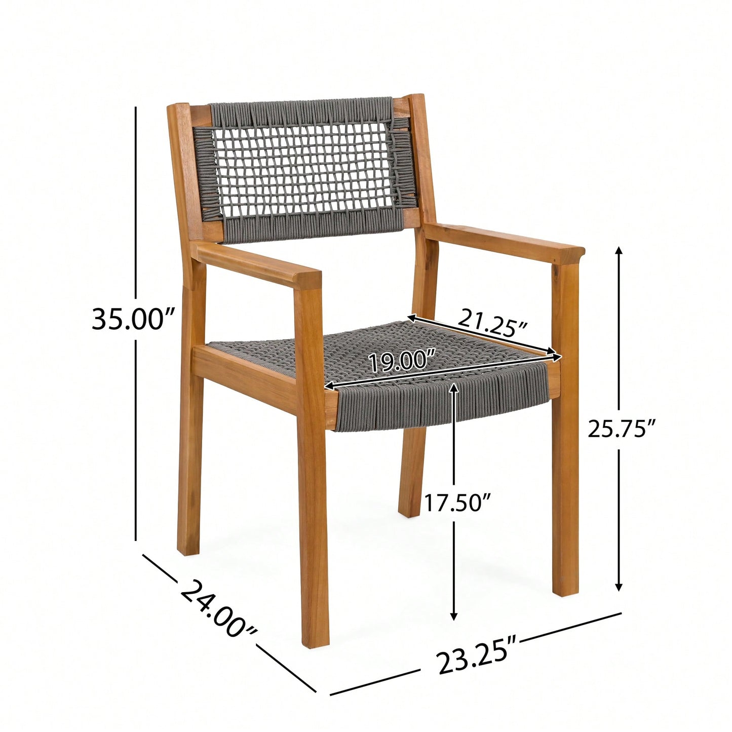 Stylish Dark Grey Braided Dining Chair For Modern Interiors