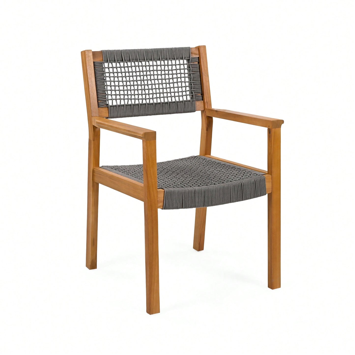 Stylish Dark Grey Braided Dining Chair For Modern Interiors