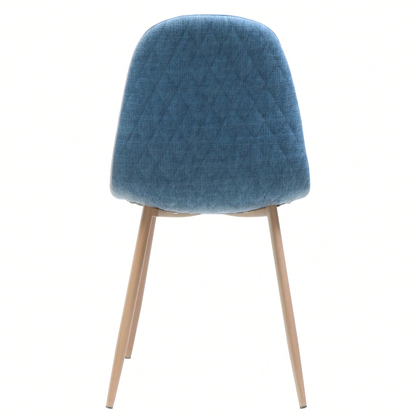 Fabric Upholstered Mid-Century Dining Chairs With Dark Walnut Finished Metal Legs - Set Of 2