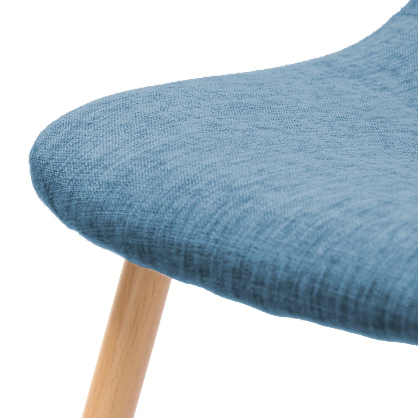 Fabric Upholstered Mid-Century Dining Chairs With Dark Walnut Finished Metal Legs - Set Of 2