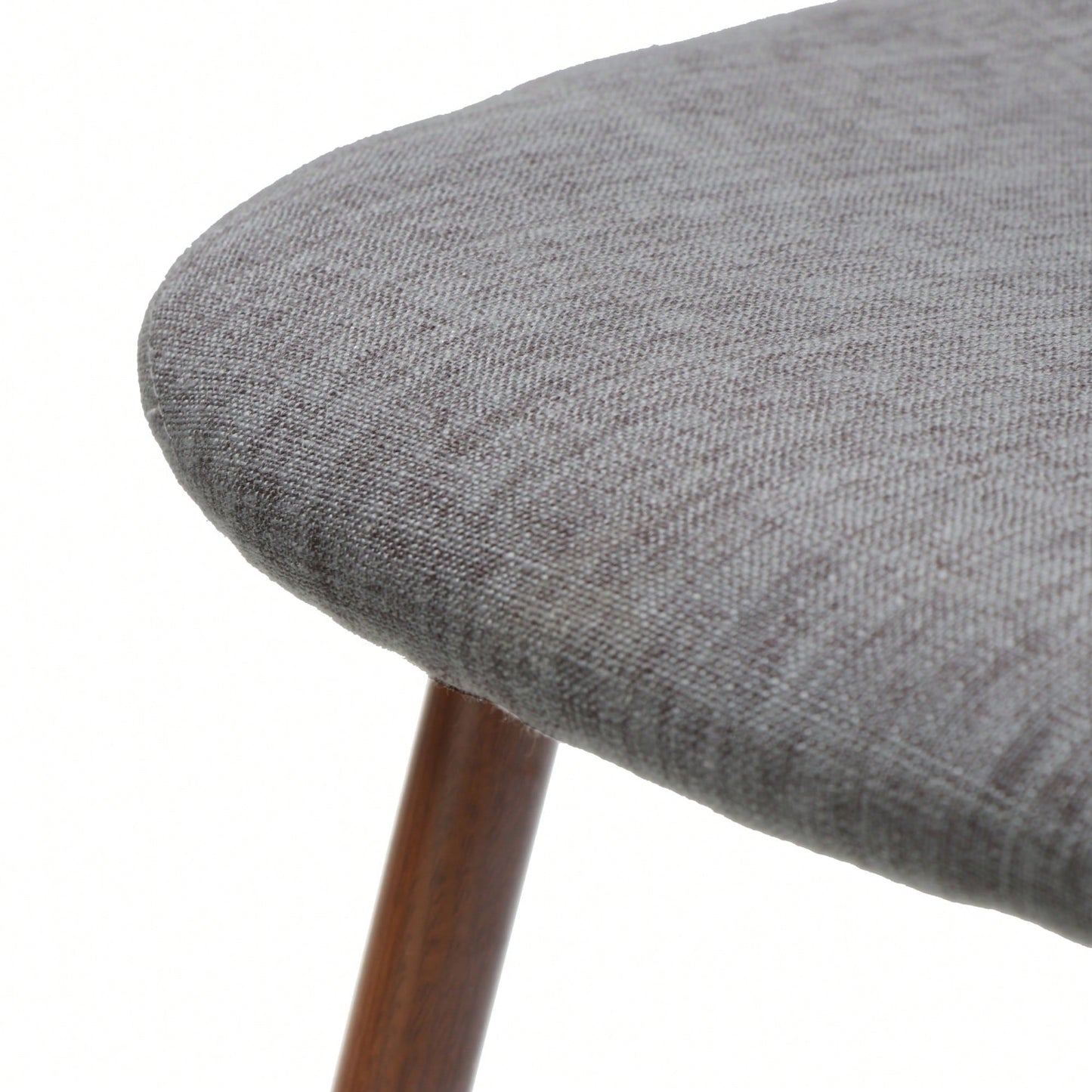 Fabric Upholstered Mid-Century Dining Chairs With Dark Walnut Finished Metal Legs - Set Of 2
