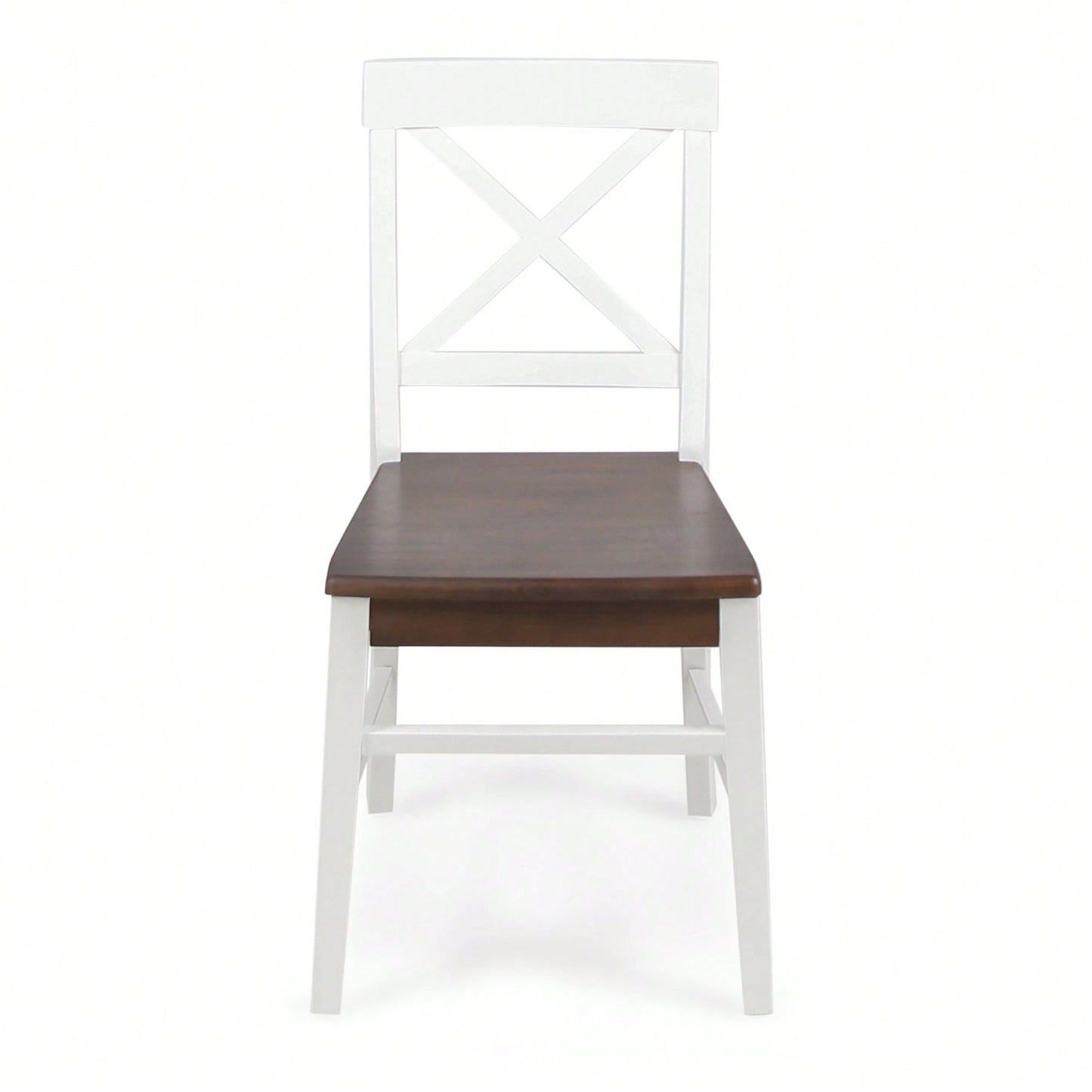 Set Of 2 White Acacia Wood Dining Chairs For Elegant Home Decor