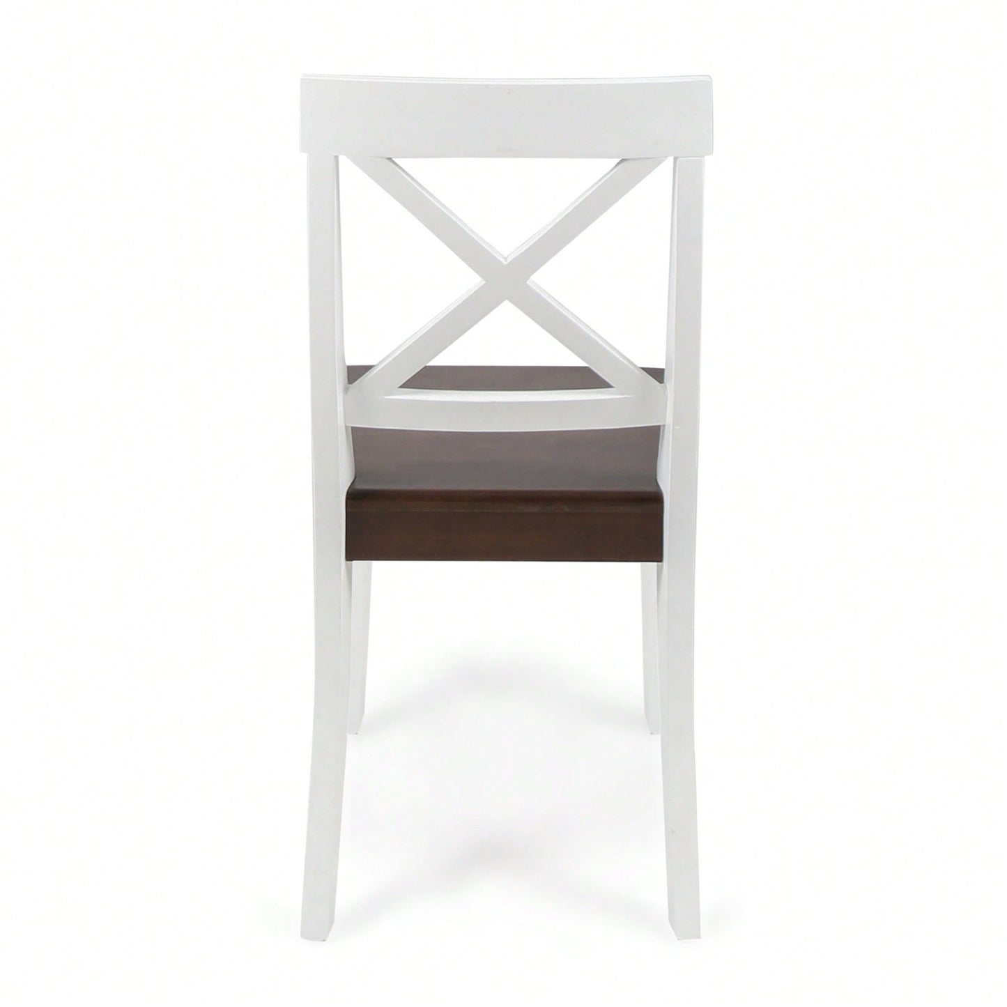 Set Of 2 White Acacia Wood Dining Chairs For Elegant Home Decor