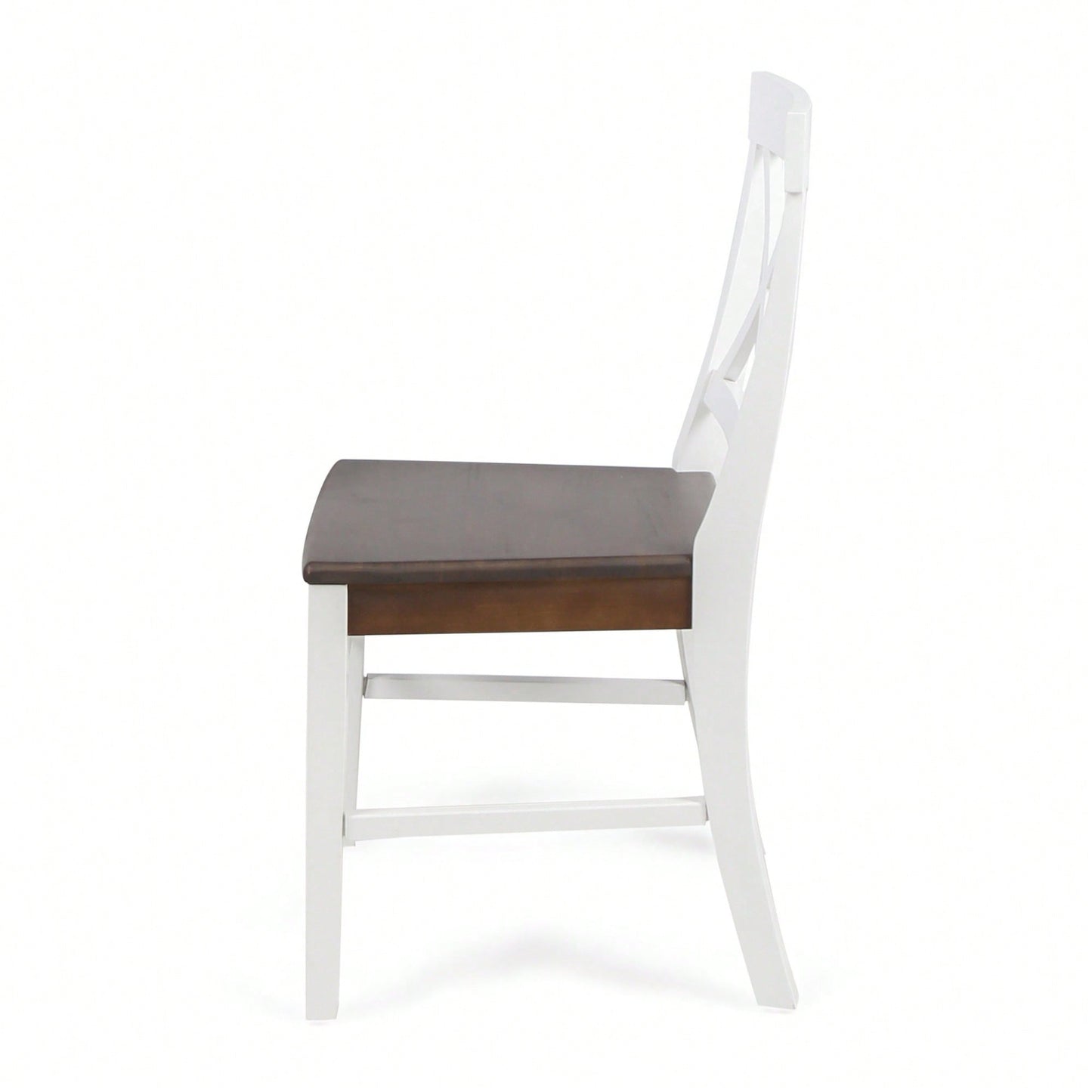 Set Of 2 White Acacia Wood Dining Chairs For Elegant Home Decor