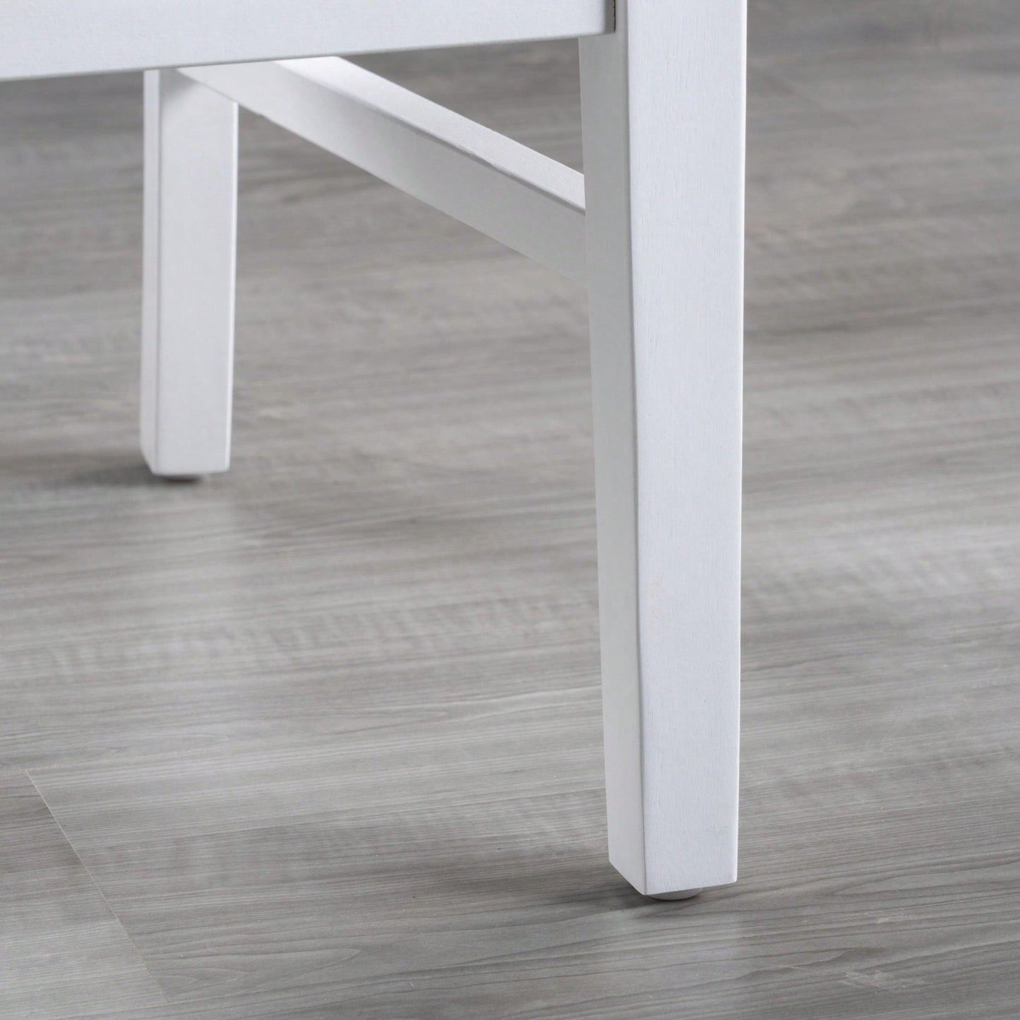 Set Of 2 White Acacia Wood Dining Chairs For Elegant Home Decor