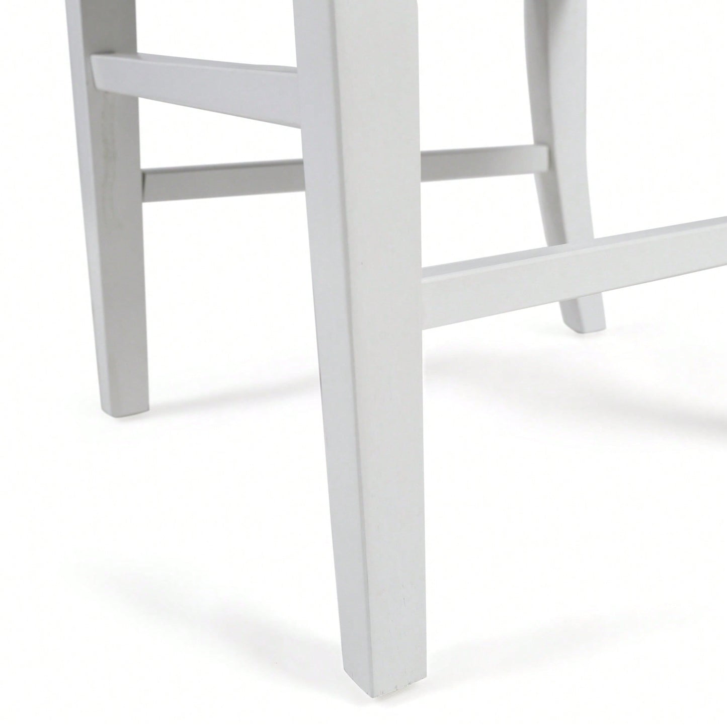 Set Of 2 White Acacia Wood Dining Chairs For Elegant Home Decor