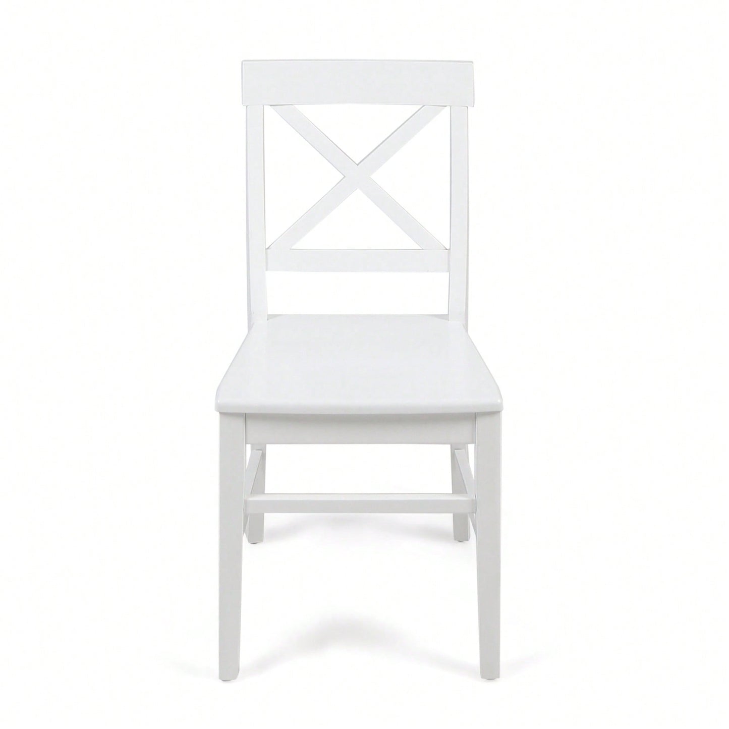 Set Of 2 White Acacia Wood Dining Chairs For Elegant Home Decor