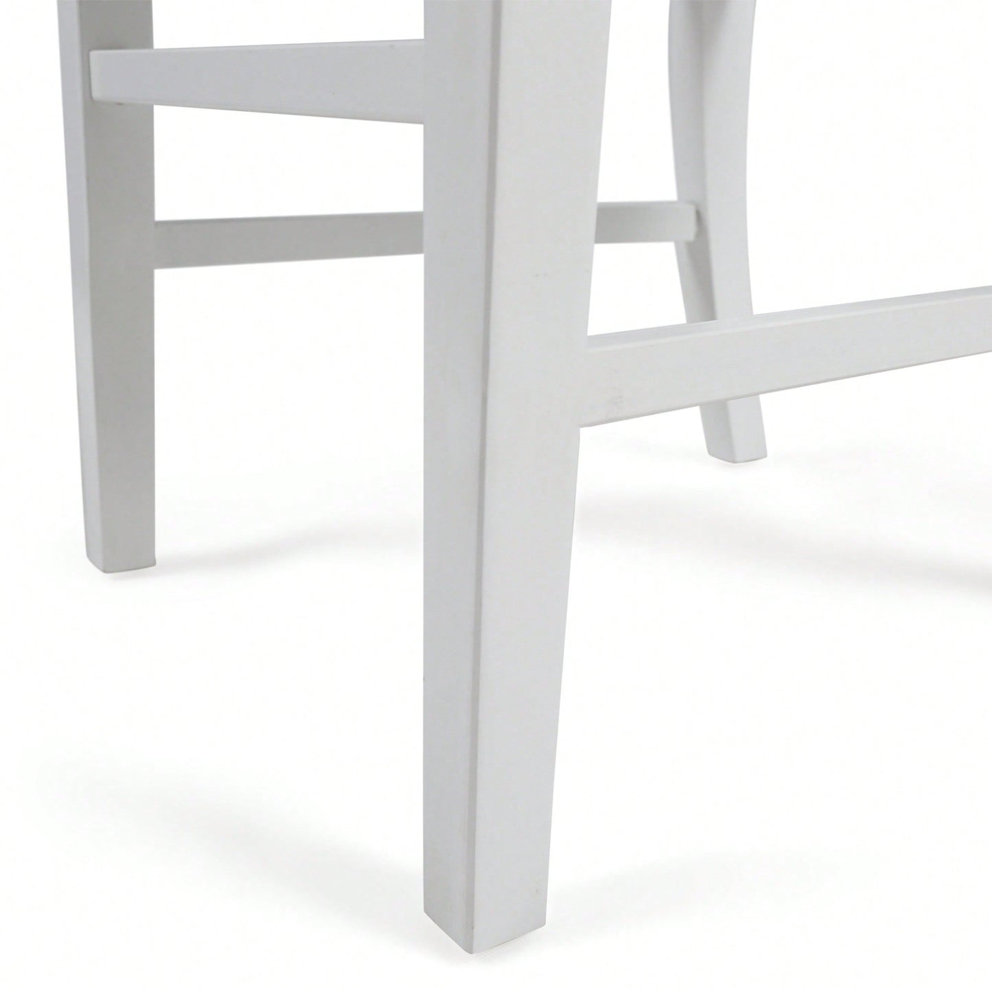 Set Of 2 White Acacia Wood Dining Chairs For Elegant Home Decor