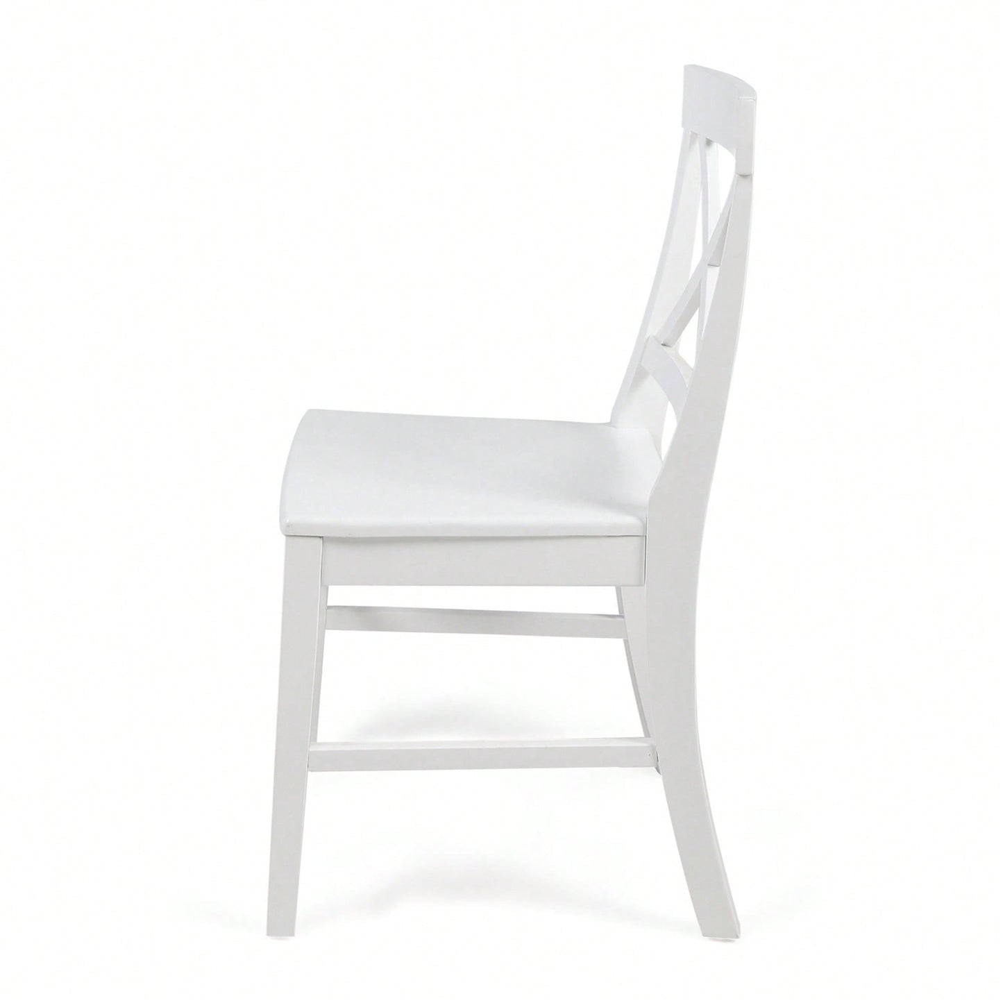 Set Of 2 White Acacia Wood Dining Chairs For Elegant Home Decor