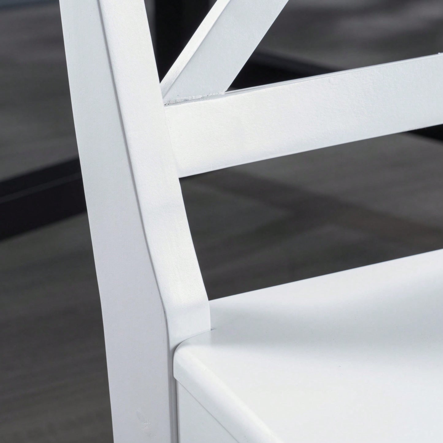 Set Of 2 White Acacia Wood Dining Chairs For Elegant Home Decor