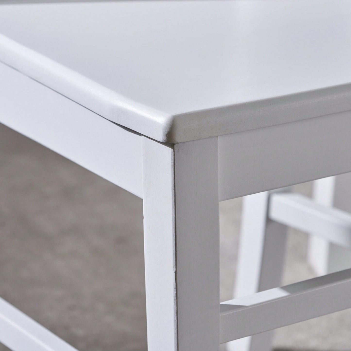 Set Of 2 White Acacia Wood Dining Chairs For Elegant Home Decor