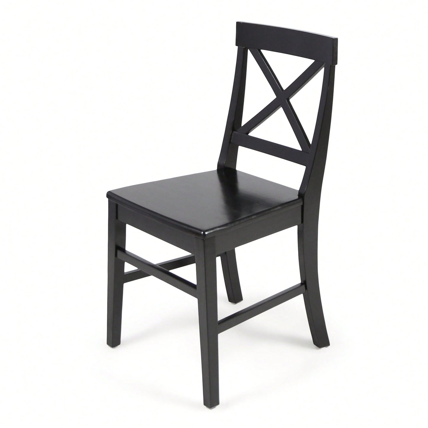 Set Of 2 White Acacia Wood Dining Chairs For Elegant Home Decor