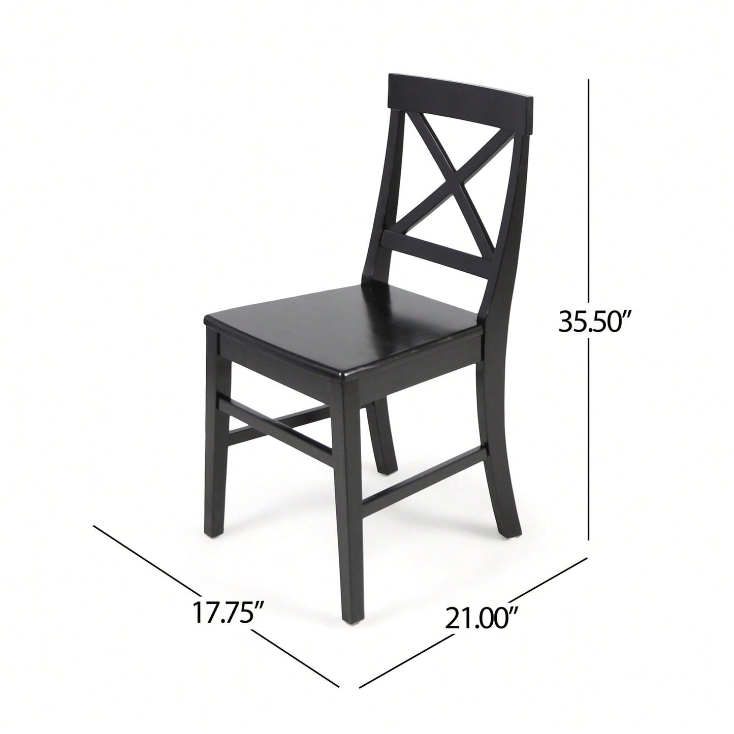 Set Of 2 White Acacia Wood Dining Chairs For Elegant Home Decor