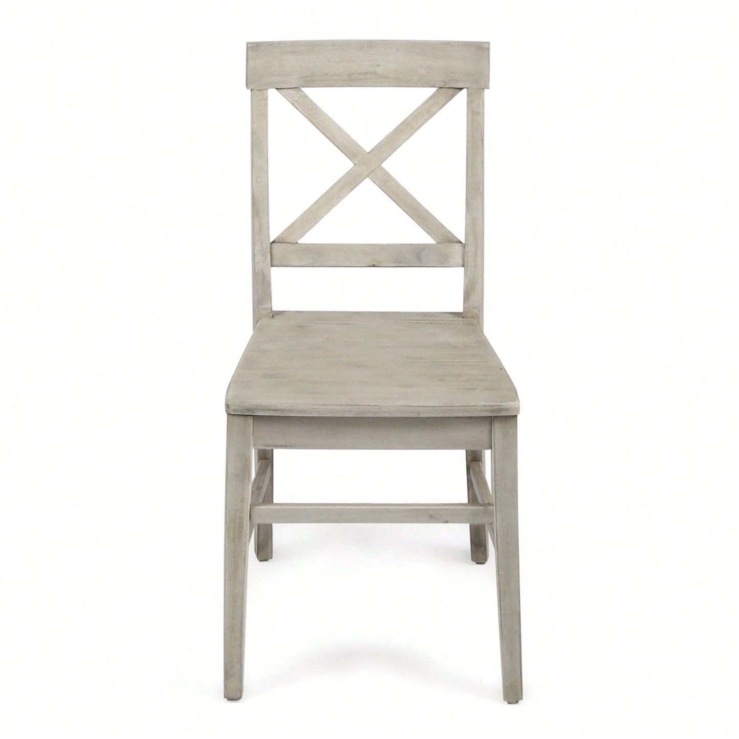 Set Of 2 White Acacia Wood Dining Chairs For Elegant Home Decor