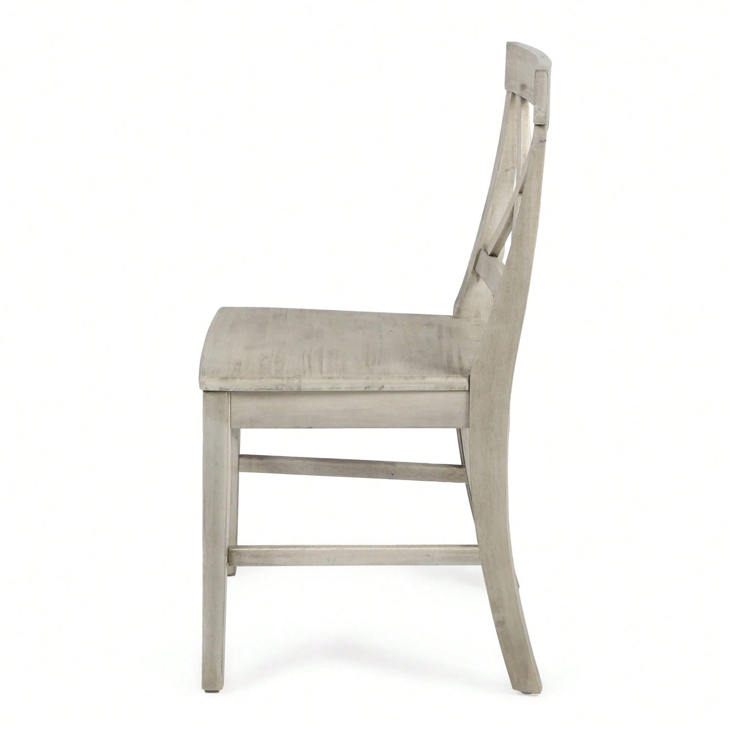 Set Of 2 White Acacia Wood Dining Chairs For Elegant Home Decor