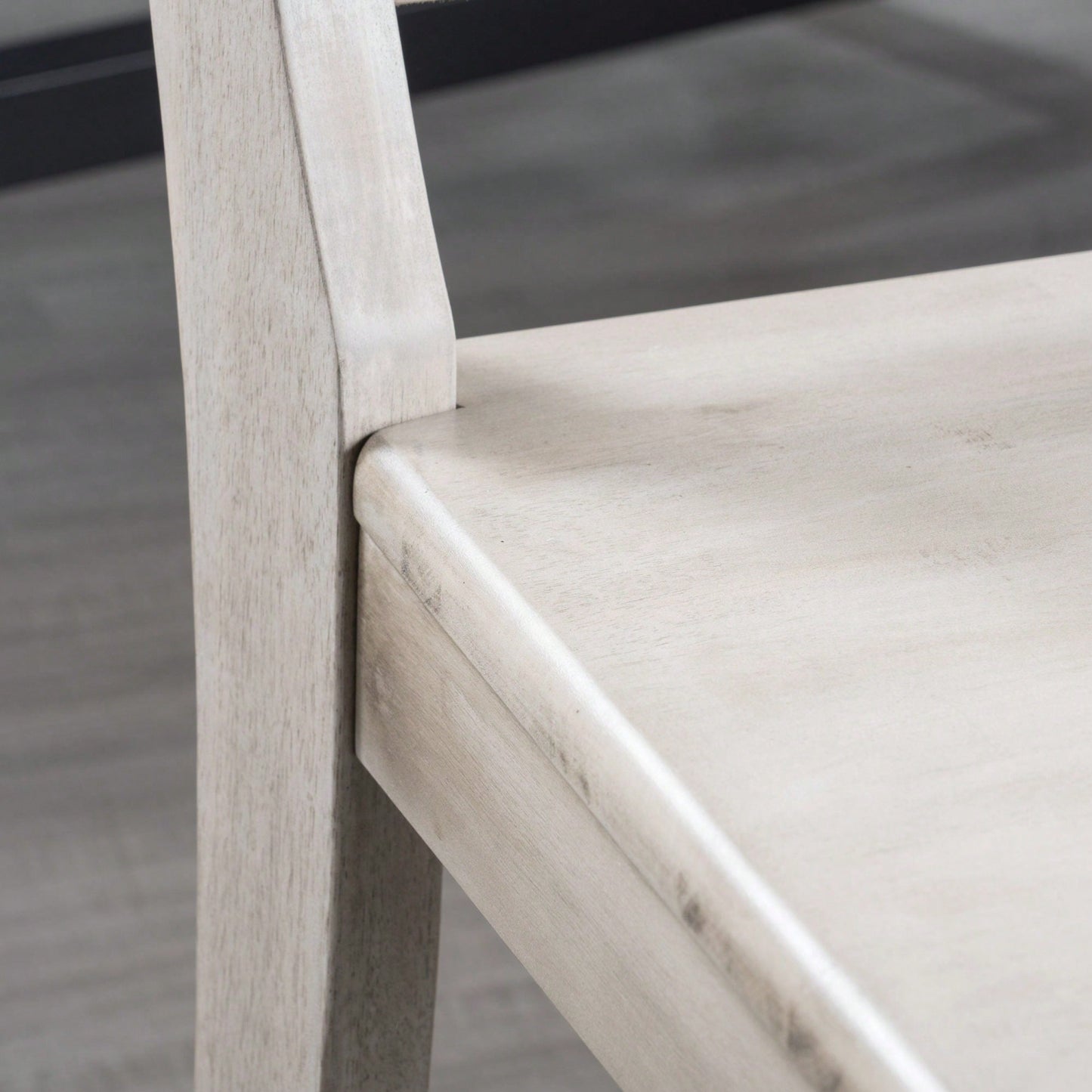 Set Of 2 White Acacia Wood Dining Chairs For Elegant Home Decor