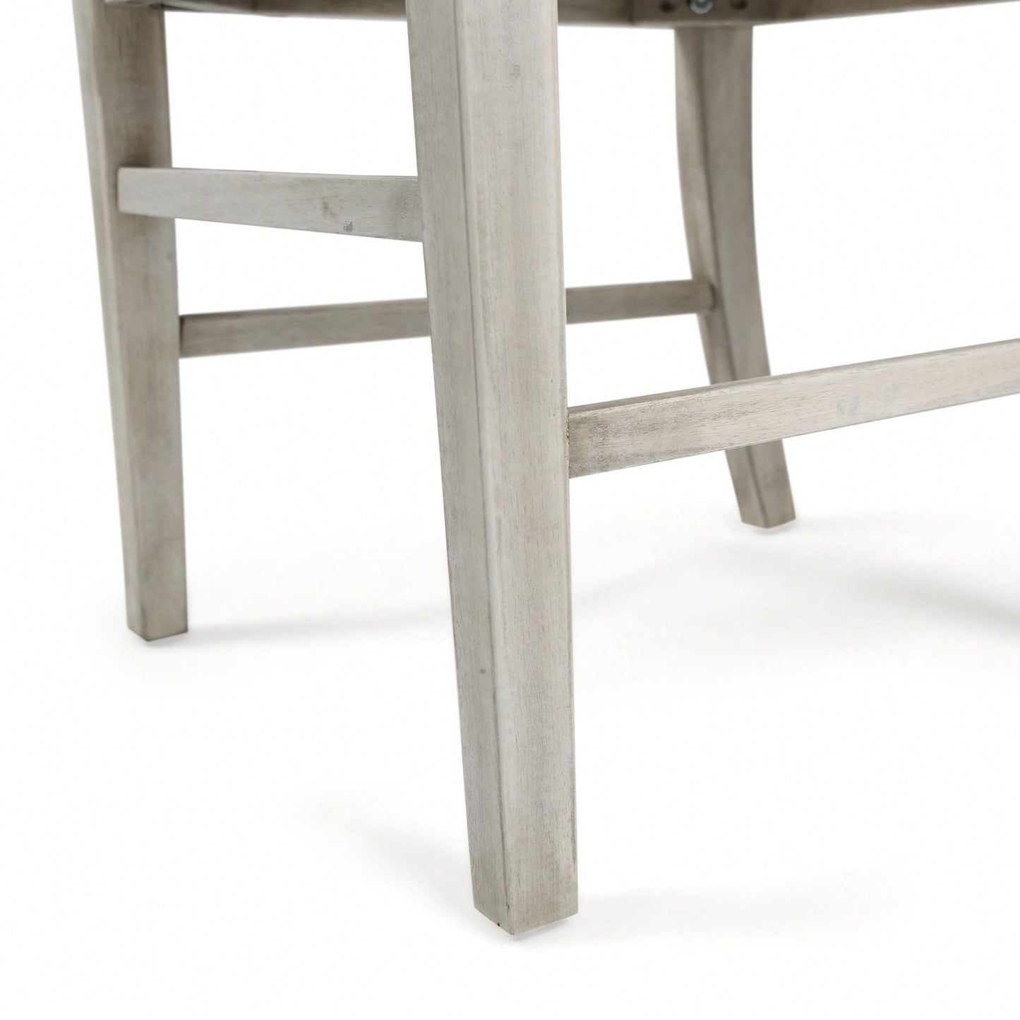 Set Of 2 White Acacia Wood Dining Chairs For Elegant Home Decor