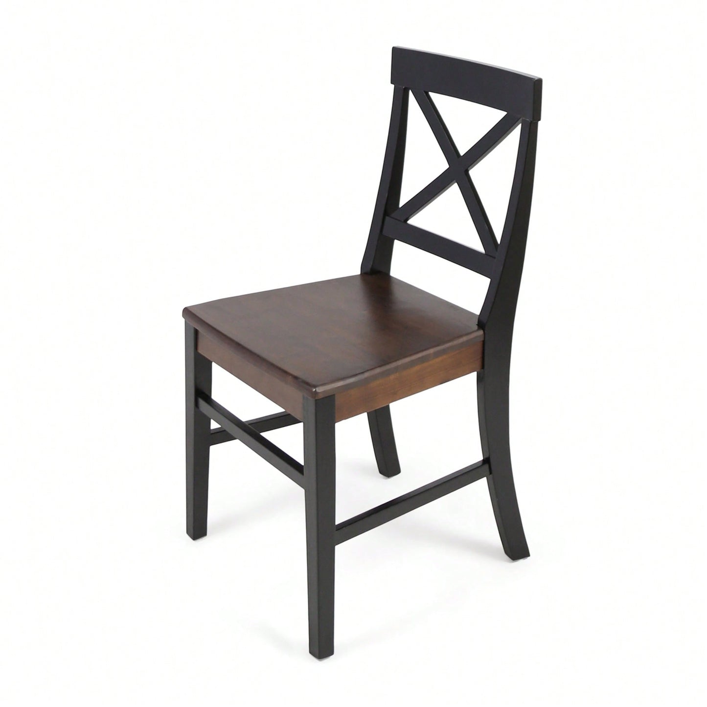 Set Of 2 White Acacia Wood Dining Chairs For Elegant Home Decor