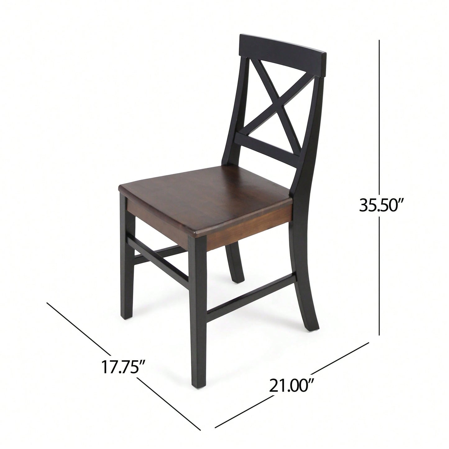 Set Of 2 White Acacia Wood Dining Chairs For Elegant Home Decor