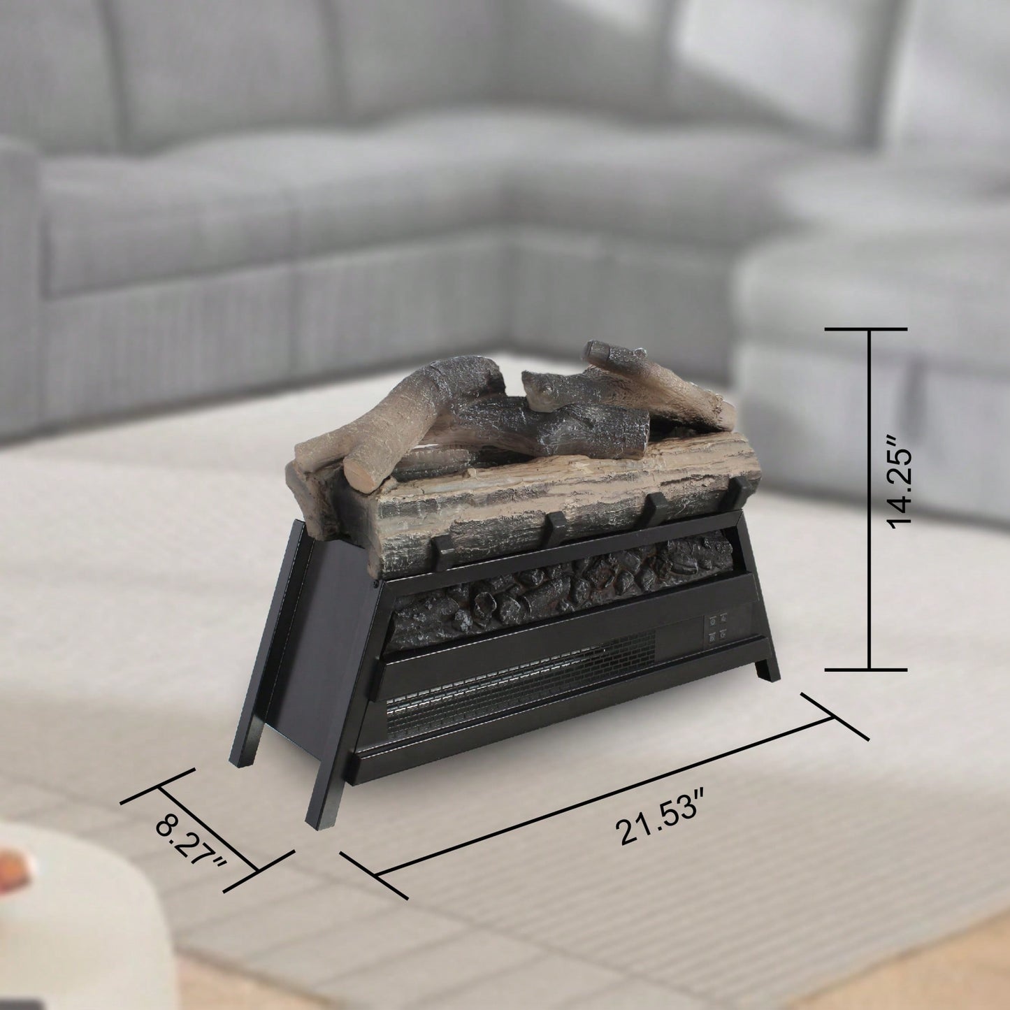 23 Inch Electric Fireplace Insert With 3D Log Set And Heater For Indoor Use