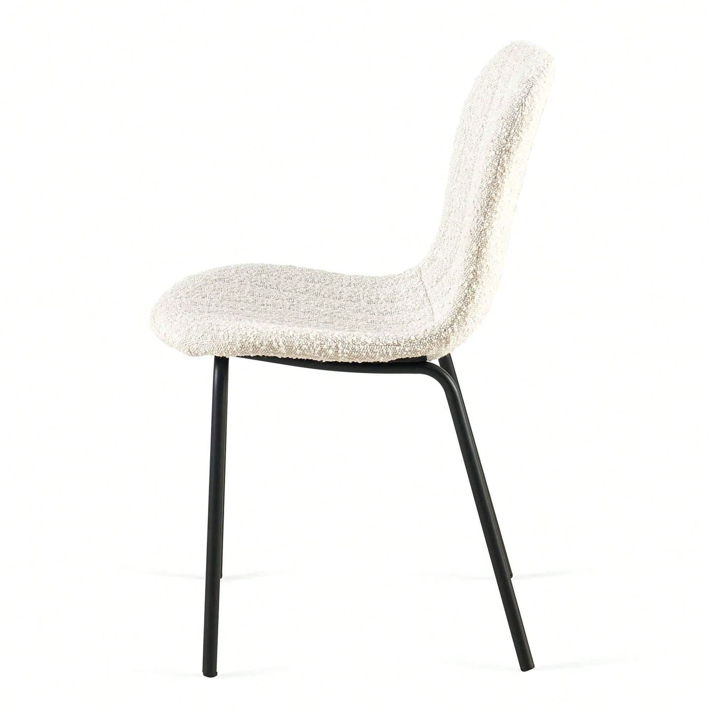 Set Of 4 Dark Grey Mid-Century Modern Faux Leather Dining Chairs For Kitchen And Dining Room