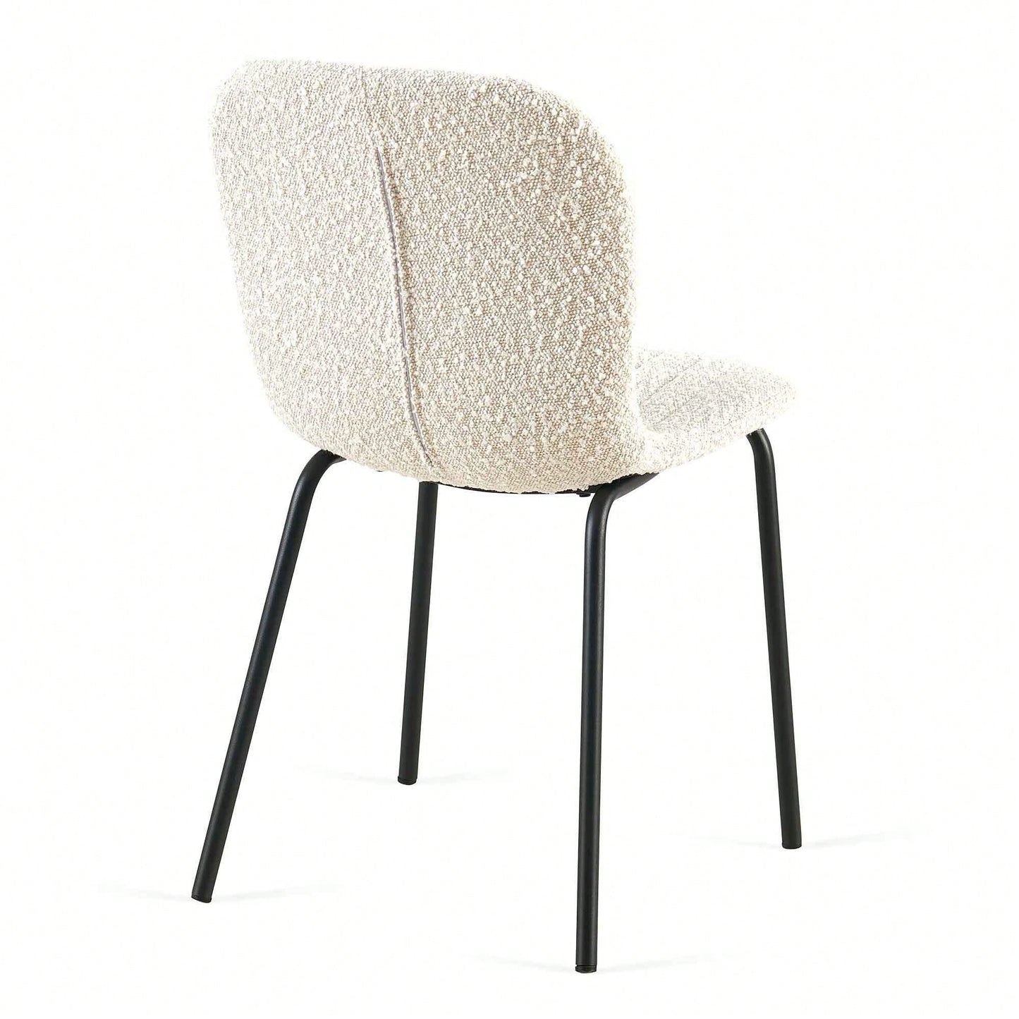 Set Of 4 Dark Grey Mid-Century Modern Faux Leather Dining Chairs For Kitchen And Dining Room