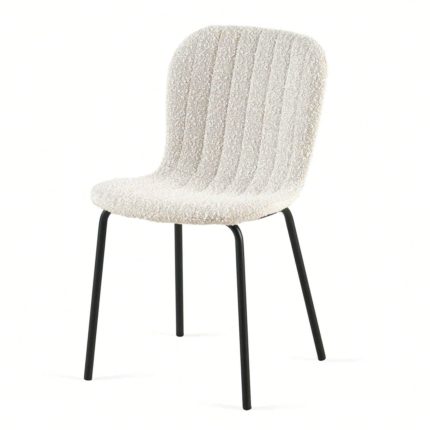 Set Of 4 Dark Grey Mid-Century Modern Faux Leather Dining Chairs For Kitchen And Dining Room